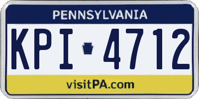 PA license plate KPI4712