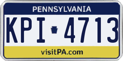 PA license plate KPI4713
