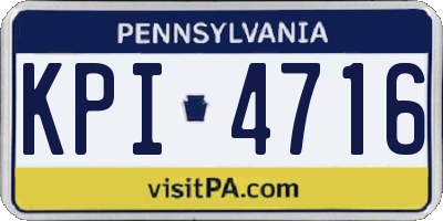 PA license plate KPI4716