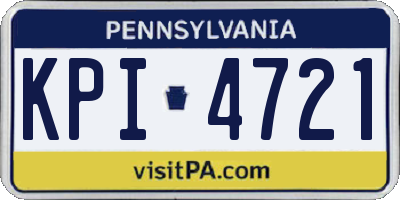 PA license plate KPI4721