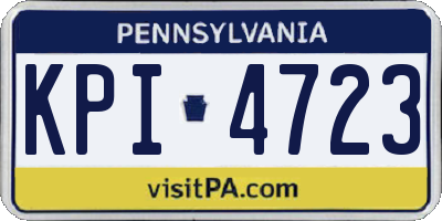 PA license plate KPI4723
