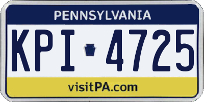 PA license plate KPI4725