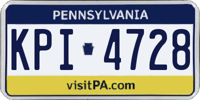 PA license plate KPI4728