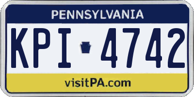 PA license plate KPI4742
