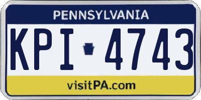PA license plate KPI4743