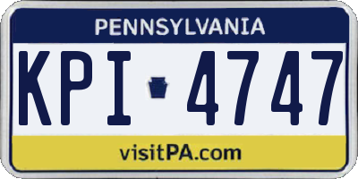 PA license plate KPI4747
