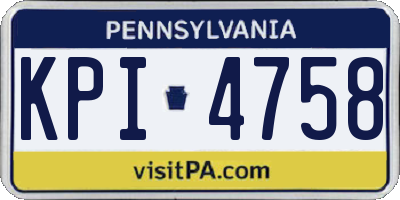 PA license plate KPI4758