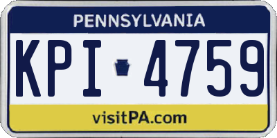 PA license plate KPI4759