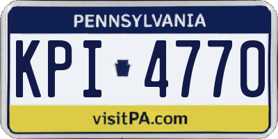 PA license plate KPI4770