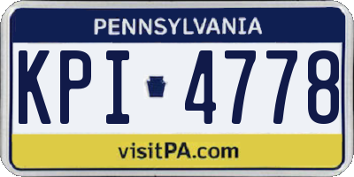 PA license plate KPI4778