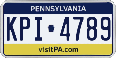 PA license plate KPI4789