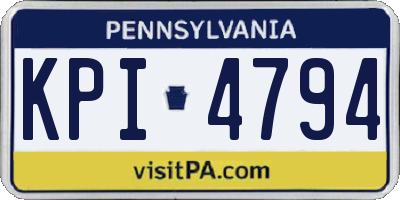 PA license plate KPI4794