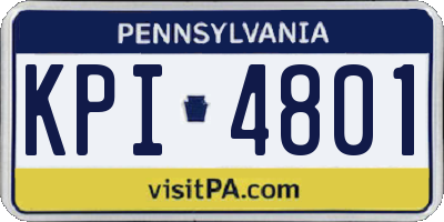 PA license plate KPI4801