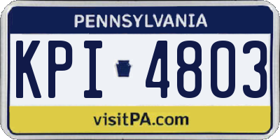 PA license plate KPI4803
