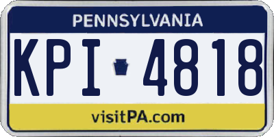 PA license plate KPI4818