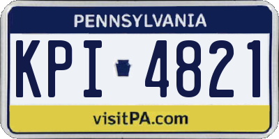 PA license plate KPI4821
