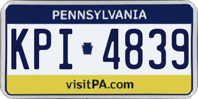 PA license plate KPI4839
