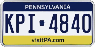 PA license plate KPI4840