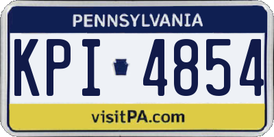 PA license plate KPI4854