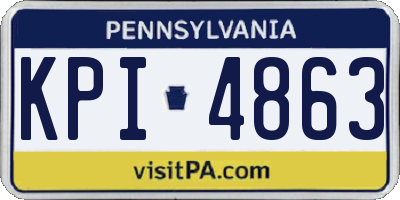 PA license plate KPI4863