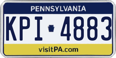 PA license plate KPI4883