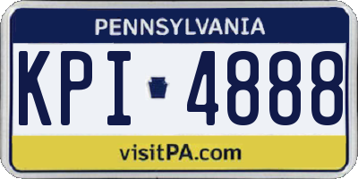PA license plate KPI4888