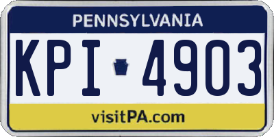 PA license plate KPI4903