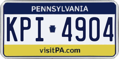 PA license plate KPI4904