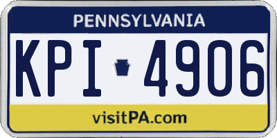 PA license plate KPI4906