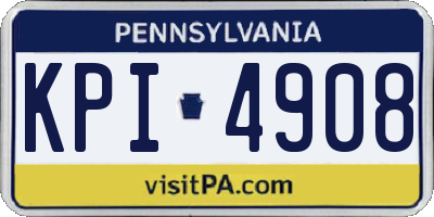 PA license plate KPI4908