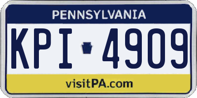 PA license plate KPI4909