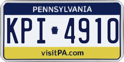 PA license plate KPI4910