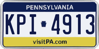 PA license plate KPI4913