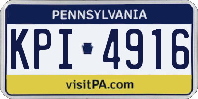 PA license plate KPI4916