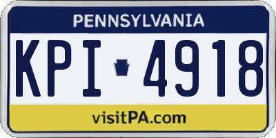PA license plate KPI4918