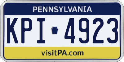 PA license plate KPI4923