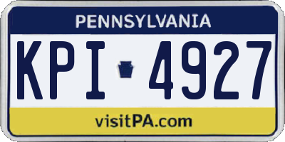 PA license plate KPI4927