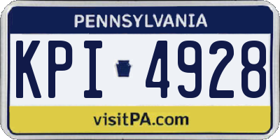 PA license plate KPI4928