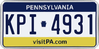 PA license plate KPI4931
