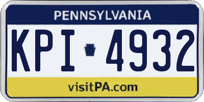 PA license plate KPI4932
