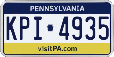 PA license plate KPI4935