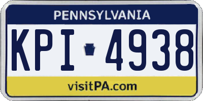 PA license plate KPI4938