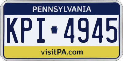 PA license plate KPI4945