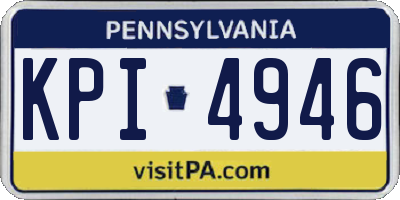 PA license plate KPI4946