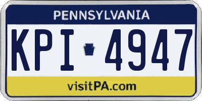 PA license plate KPI4947