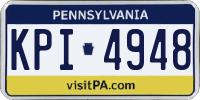 PA license plate KPI4948