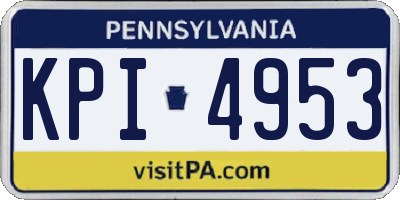 PA license plate KPI4953