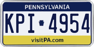 PA license plate KPI4954