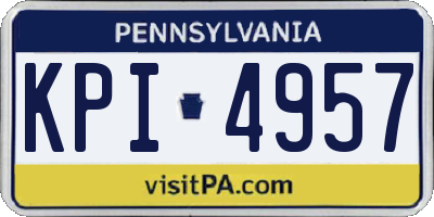 PA license plate KPI4957