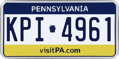 PA license plate KPI4961